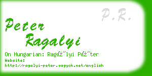 peter ragalyi business card